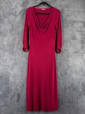 David Nieper Midi Dress Women UK 12 Red Fit Flare Stretch Cocktail Party Wedding