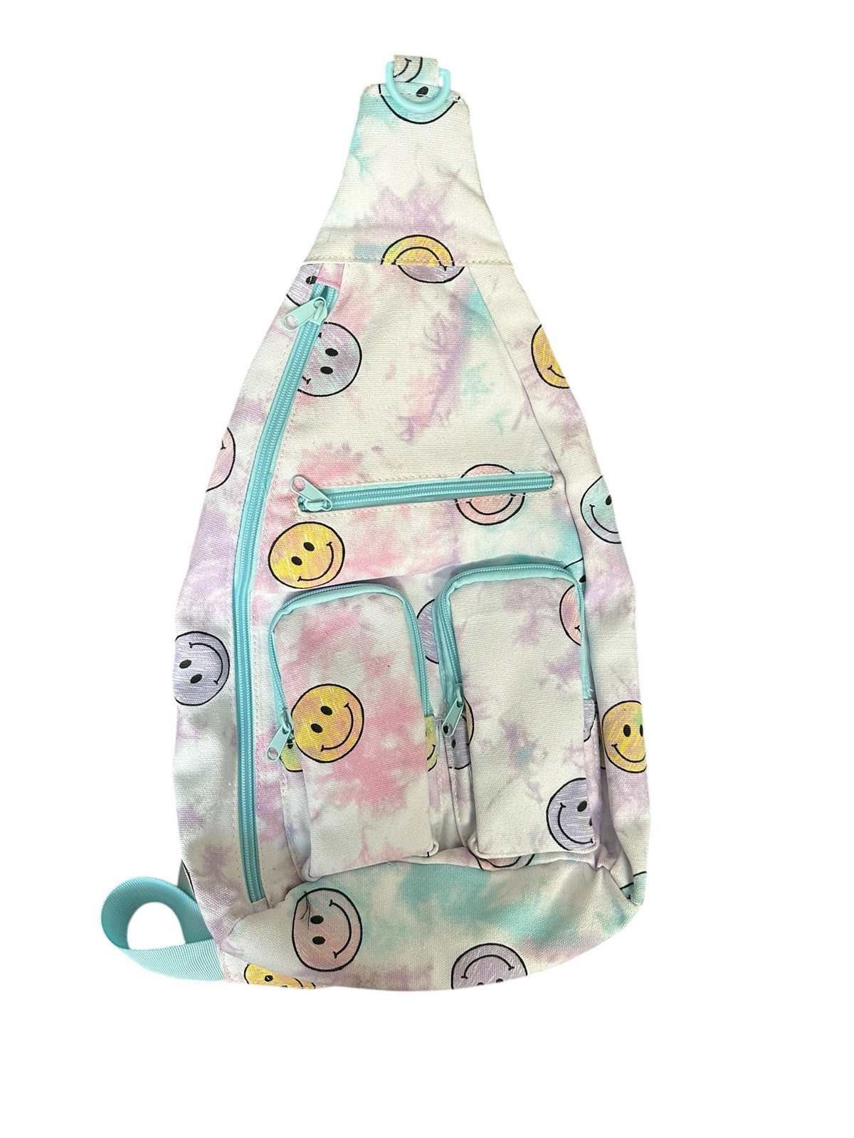 Backpack Cargo Sling Multi-Colored Smiley Faces N… - image 1