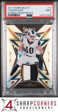 2017 PANINI SELECT SPARKS PRIZM RELICS #17 COOPER KUPP RC #/99 POP 4 PSA 9