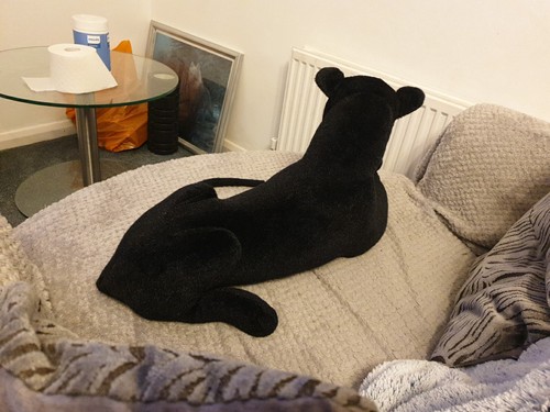 BlackPanther Soft/Hard Realistic Display Stuffed Animal Black Large Cat - Afbeelding 7 van 14