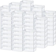 100 Pcs Clear Plastic Beads Storage Containers Box Small Clear Box with Hinged L