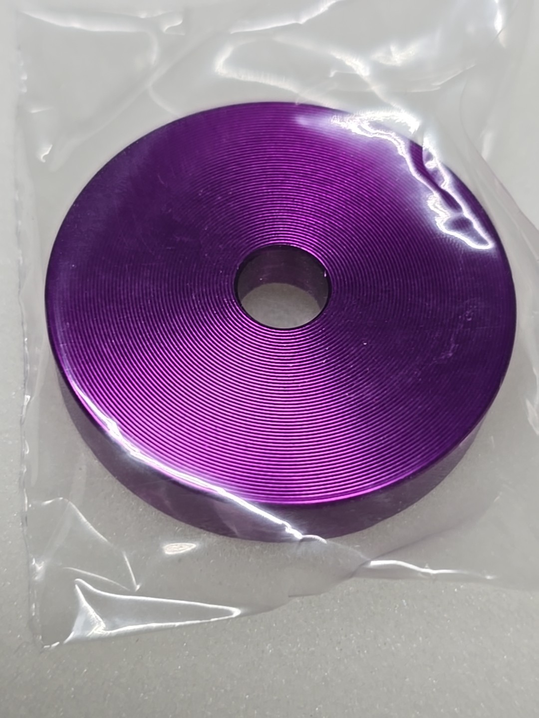 45 RPM RECORD ADAPTER  Solid  Flat Aluminum PURPLE Quality  Product No Scratches