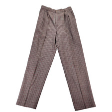 Vtg Casual Corner  Co 10 Red Gray Plaid Tartan High Waisted Trousers