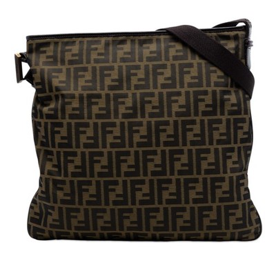 Fendi Zucca Canvas Crossbody Pre-Loved Bag Brown