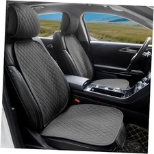 2 Pack Linen Front Car Seat Covers for Cars, Breathable Linen 2Pack Dark Grey