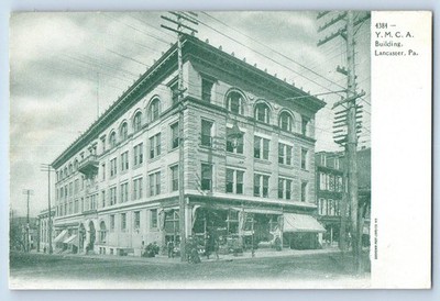 1905 Lancaster Pennsylvania Vintage Postcard YMCA Building Exterior View Road