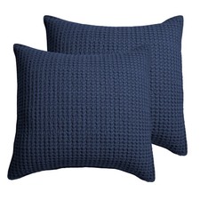 Mills Waffle Navy Euro Sham Set - Two Euro Shams - Levtex Home