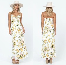 New Princess Polly Floral Yellow Emily Maxi Dress 4 Whimsical 90s Milk-maiden