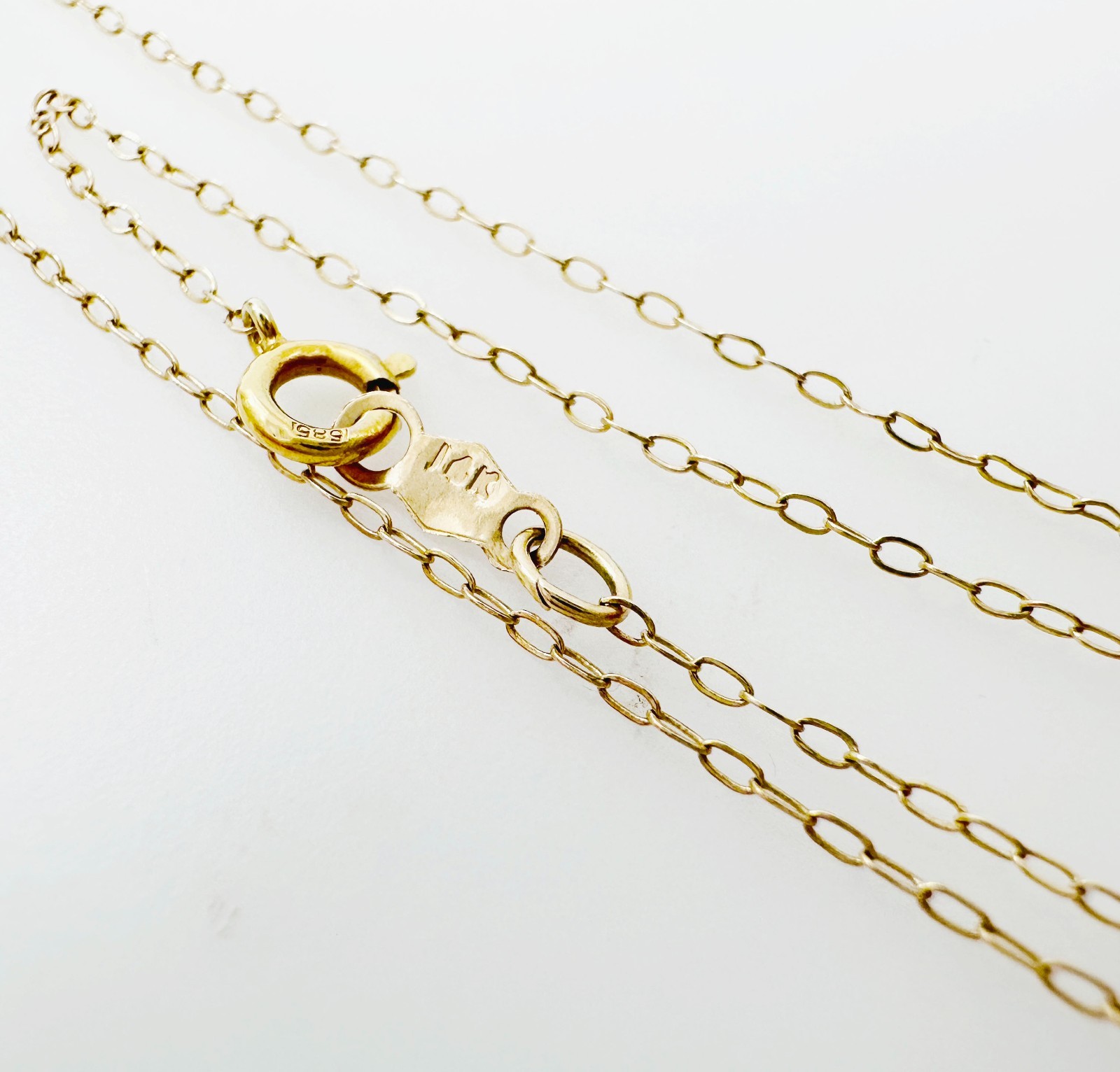 Estate Solid 14K Yellow Gold Thin Flat Cable Link… - image 18
