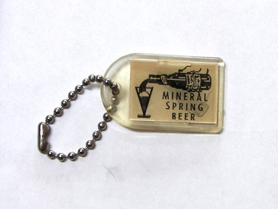 Mineral Spring Beer, Mineral Point, Wisconsin moving scene Key chain, clear