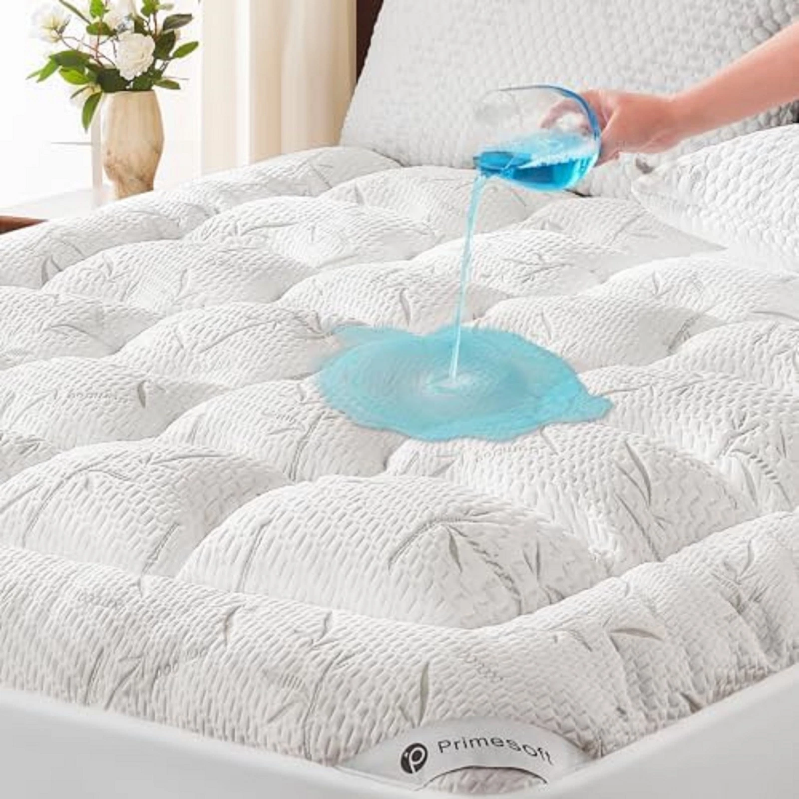 King Mattress Pad for Back & Hip Pain Relief, Pillow Top Cooling Bed Topper Quil