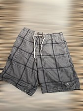 OP Ocean Pacific men's gray plaid board shorts with a white logo SIZE 32