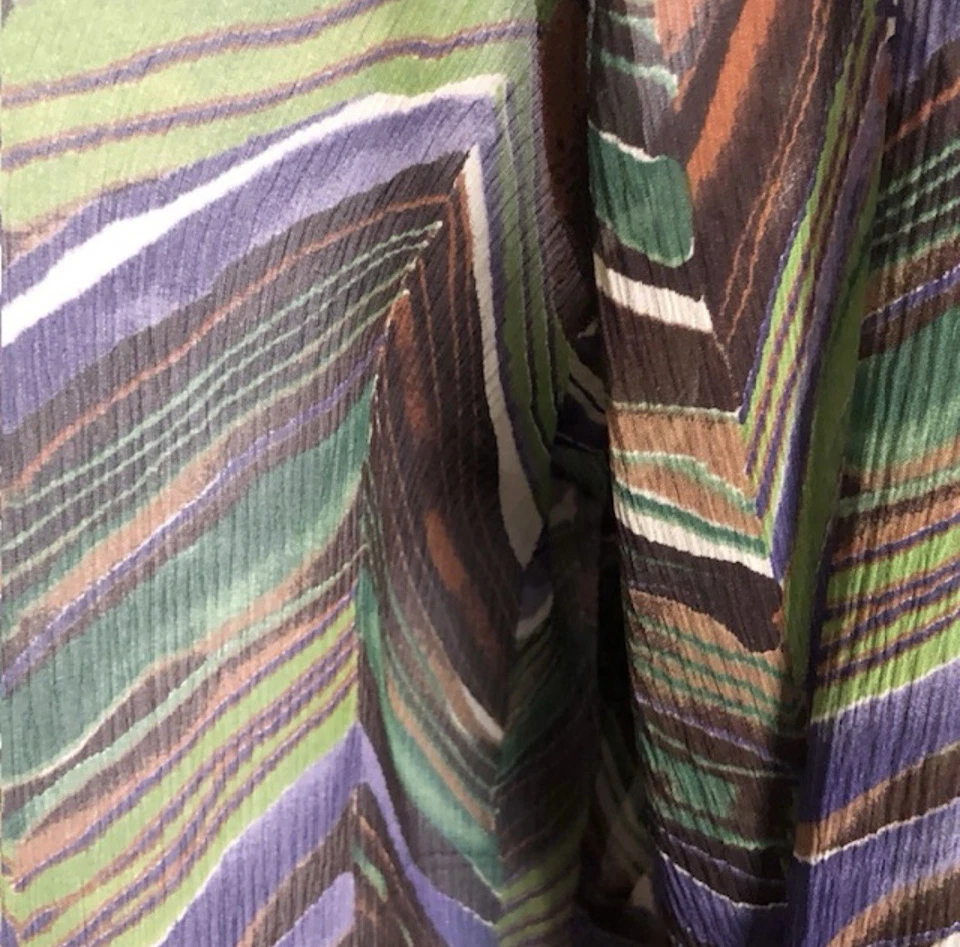 Blusa Max Mara Estampada Seda Gasa, Botón Frontal, Manga Larga Foto 4 de 4