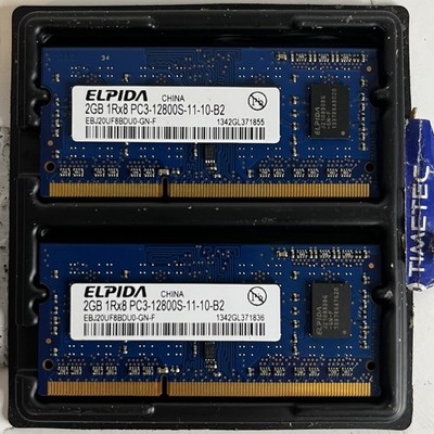 Elpida 4gb (2 x 2GB) 1Rx8 PC3-12800S-11-10-B2 Memory Ram Sticks