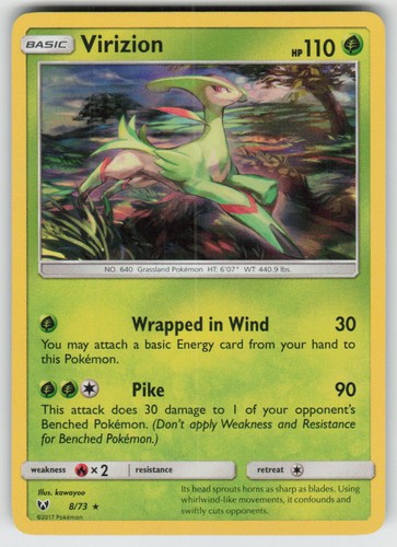 Holo Virizion 8/73 Rare Shining Legends Near Mint