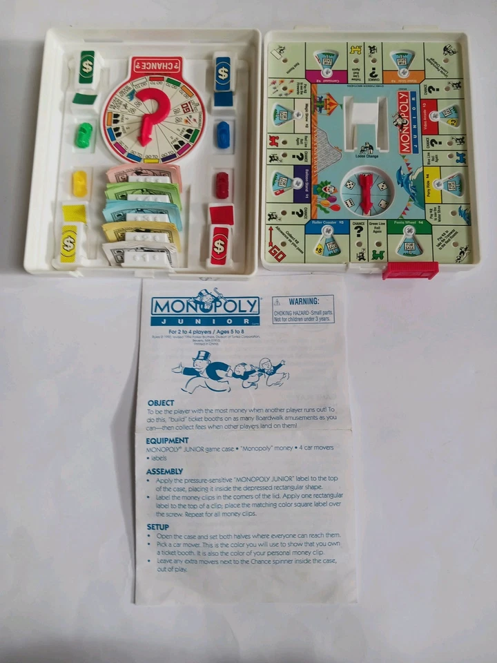 Junior Travel Monopoly Vintage 1994 Parker Brothers Compact Transportable VGC - Image 4 of 4