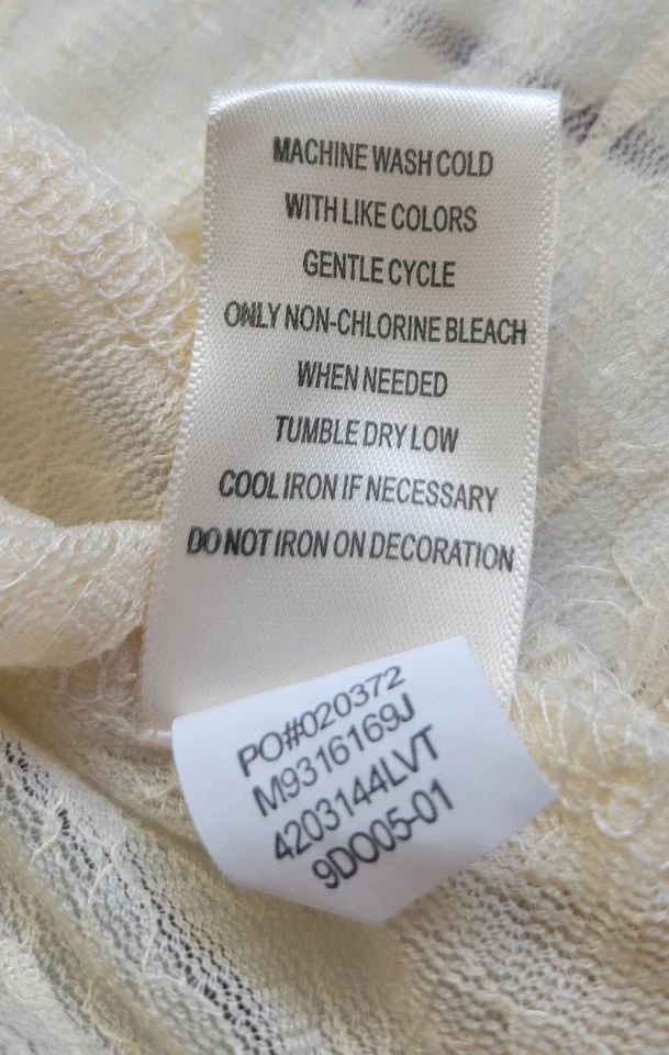 Blusa transparente de ganchillo de encaje crema para mujer John Paul Richard talla grande Foto 4 de 4