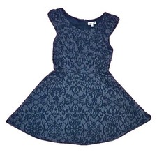 Black Gray Damask Dress Juniors 11 Pleather Trim Fit And Flare Whimsigoth Goth