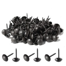 Piutouyar 200 Pcs Black Upholstery Tacks Antique Metal Thumb 7 x 13mm,
