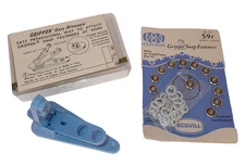 Vintage Gripper Snap Fastener Kit with Tool & Refill Pack – Scovill Clinton