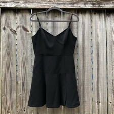 Black Halo Little Black Dress Size 10 Mini Sleeveless Flounce Hem