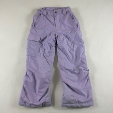 Columbia Girls Size 8 Small Omni-Heat Snow Pants Purple Insulated Ski Bibs