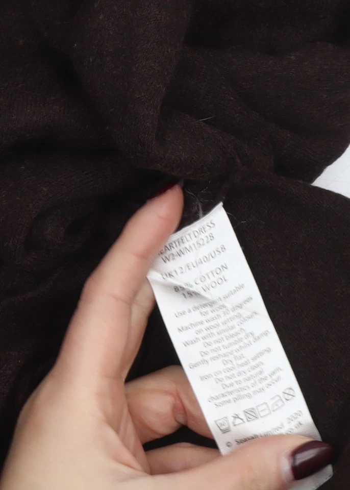 Seasalt Cornwall Womens Brown Cotton Wool Long Sleeve Tunic Jumper Size 12 - Image 4 of 4