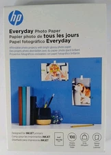 New HP Genuine Everyday Injet Printer Photo Paper 100 Sheets 4x6 Glossy CR759A