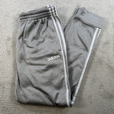 Adidas Sweatpants Mens Medium Grey Fleece Drawstring Pocket Joggers Gym Active