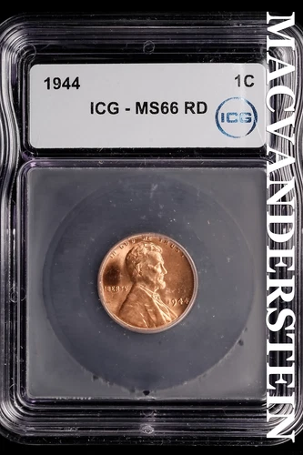 1944 Lincoln Wheat Cent-ICG MS 66 RD Choice Gem BU No Reserve #SLL612