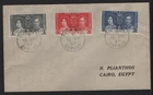 CYPRUS 1937 CORONATION ISSUE PERAPEDHI POSTMARK ON MAILED FDC COVER TO EGYPT