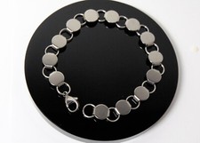20 BRACELET BLANKS Forms  13 Round PADS Stainless Steel 8" Long  Disk  Loop