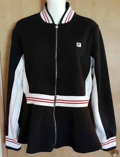 black red and white fila jacket