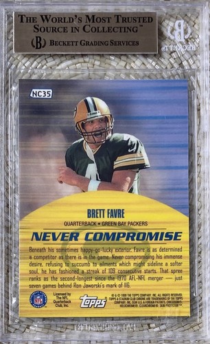 1999 STADIUM CLUB NEVER COMPROMISE BRETT FAVRE BGS 9.5 POP 7 - Picture 2 of 2