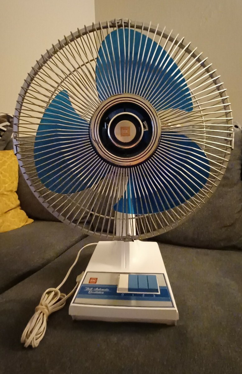 VTG KDK Blue Blades 3 Levels Full Automatic Oscillation Table Fan Made in  US | eBay