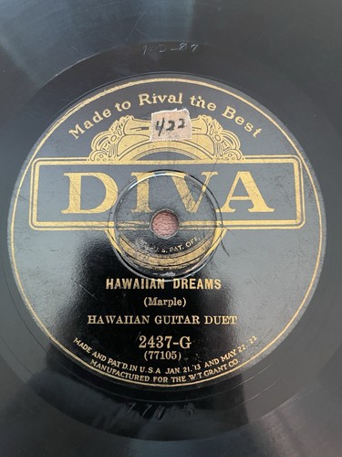 Diva 2437G - 78rpm Record - Hawaiian Guitar Duet (Hawaiian Dreams / Drowsy) - Picture 3 of 5