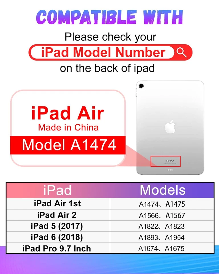 iPad 5th/6th Generation Case, Apple iPad Air 1st/2nd Gen, iPad Pro 9.7 Inch Case - Image 2 of 4