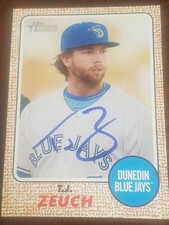 tj zeuch signed 2017 heritage minors autographed tmh 17 card auto blue jays t.j.