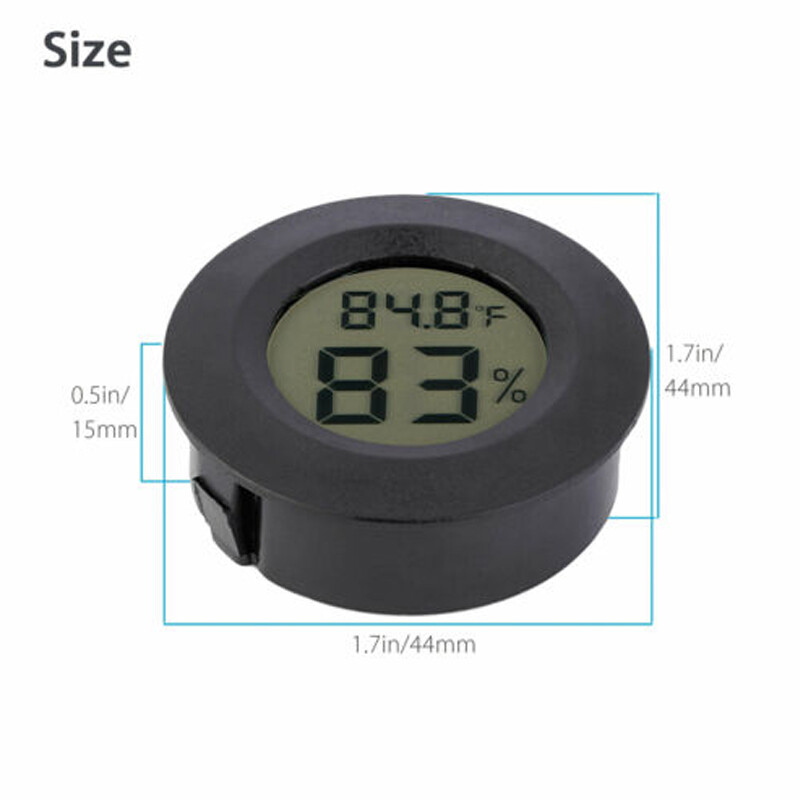 Heaveant Mini Thermometer Hygrometer, 5Pcs Digital LCD Temperature Humidity Meter Indoor Desktop Temperature Humidity Tester For Home Use Black