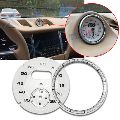 1pcs White Dial Clock Gauge Sport Chrono For 911 Cayenne Panamera Boxster Cayman