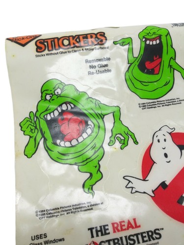 Vintage The Real Ghostbusters Slimer Static Stick-On 1986 Cling Decal 80s - Picture 4 of 4