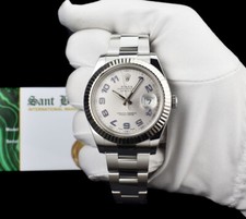ROLEX - 18kt White Gold & SS DateJust II Silver Arabic Dial 116334 - SANT BLANC 3