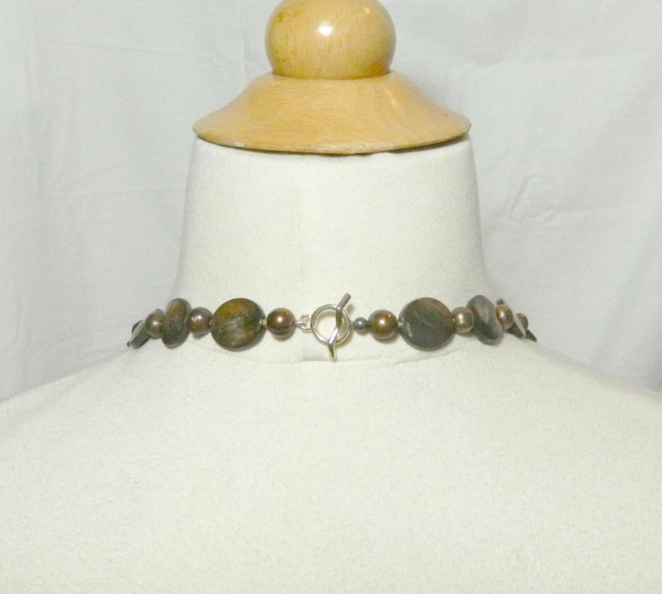 Simon Sebbag Hematite and Tiger Eye Sterling Silver Necklace NWT ! - Image 4 of 4