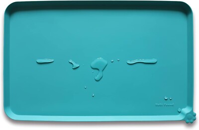 Unbranded Silicone Non-Slip Pet Feeding Mat--Teal--22'' x 14''