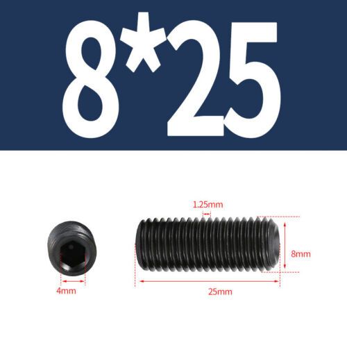 Black Concave Point Grub Screw Stainless Steel Hex Socket Set Screws M3 - M12 - Picture 57 of 83