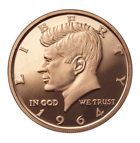 1 oz rond cuivre - 1964 Kennedy - Photo 1 sur 2