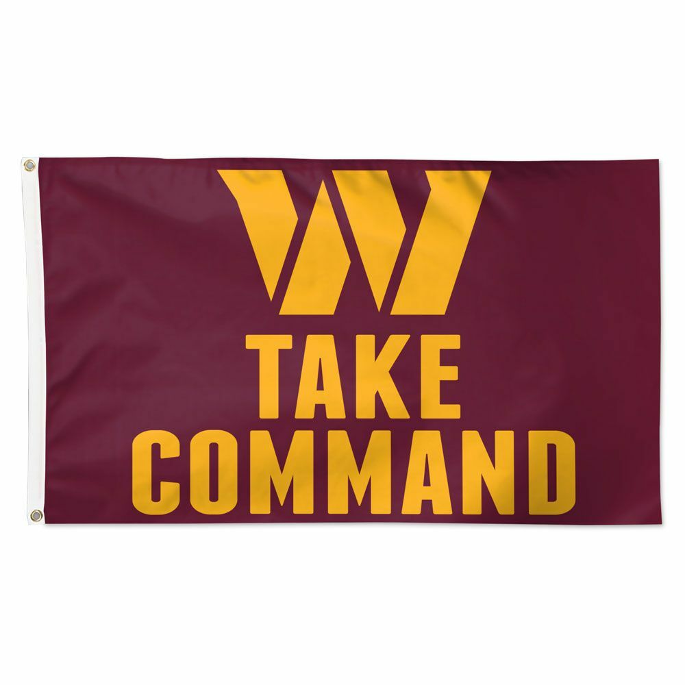 WASHINGTON COMMANDERS TAKE COMMAND 3'X5' DELUXE FLAG NEW WINCRAFT