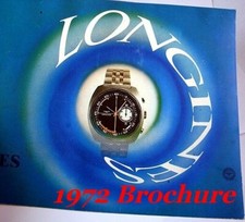 LONGINES 1972 Cronografo Serie Identificazione e Istruzioni Brochure