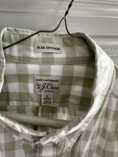 2 SHIRTS J.Crew Men's Large Pink White / Green White Gingham Button Down Shirts - Picture 5 of 5
