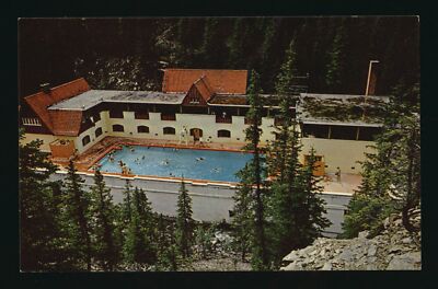 Miette Hot Springs Jasper Park - Overlooking view of the bathhouse- Old Photo